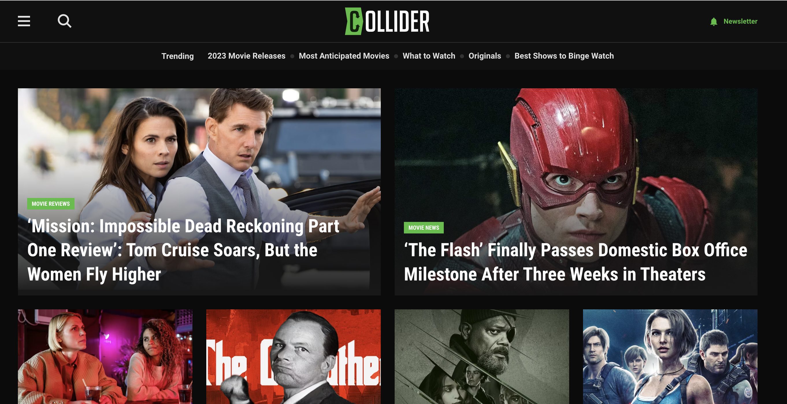 Collider landing page