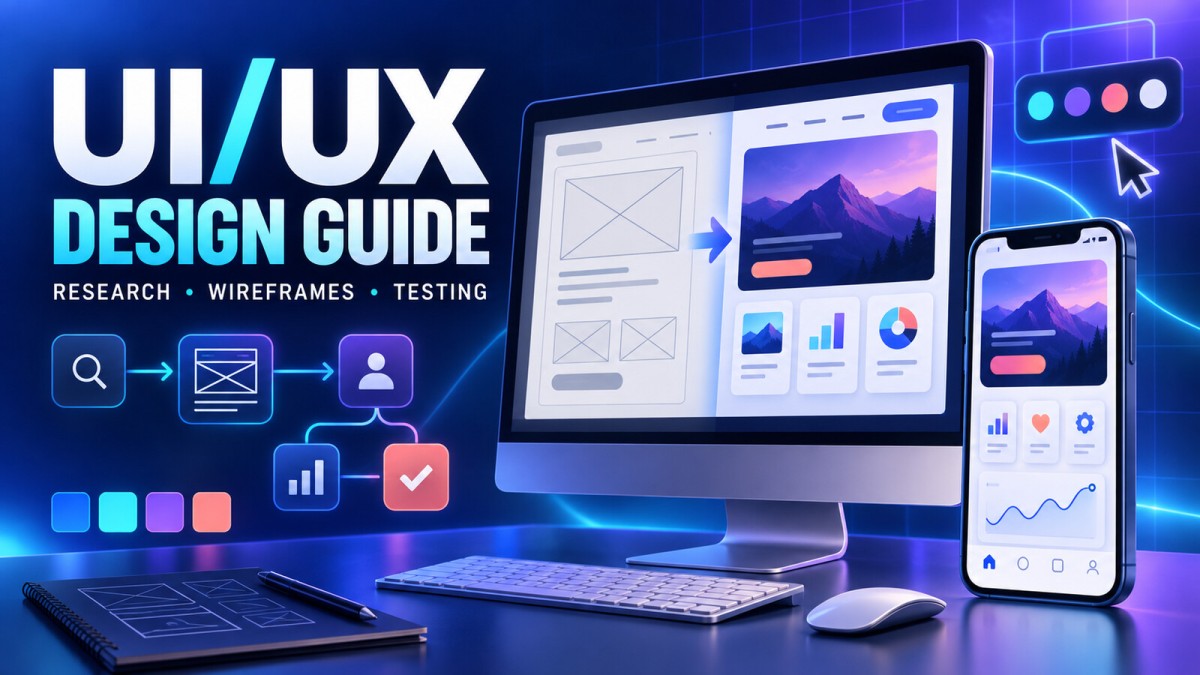 UI/UX Design Guide: Research, Wireframes, Accessibility and Testing